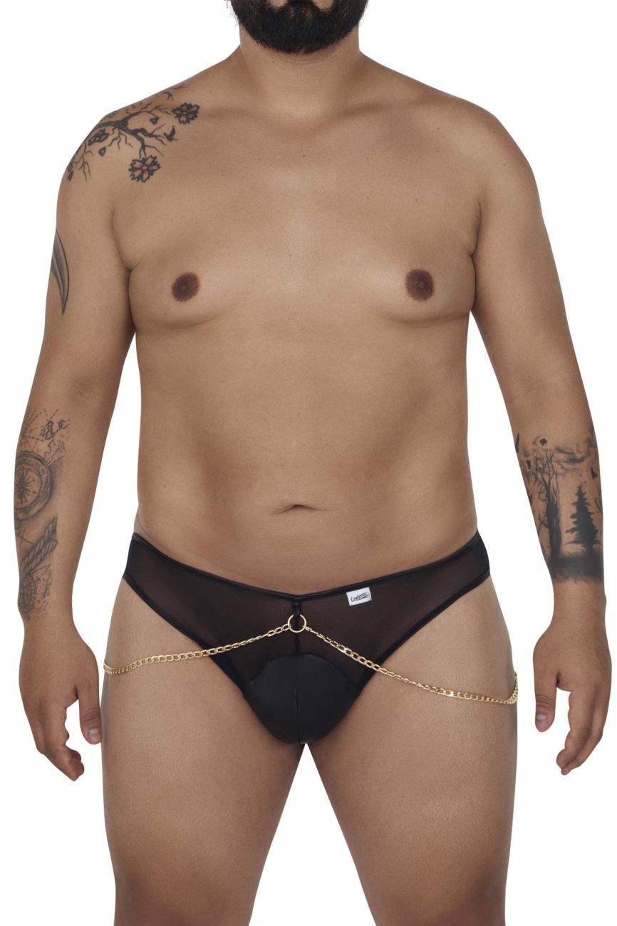CandyMan Men's Underwear 99672X Chain Jock Briefs Color Black