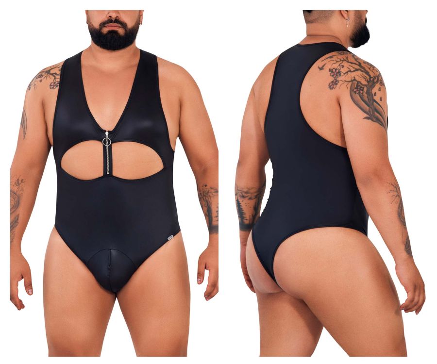 CandyMan Men's Underwear 99728X Work-N-Play Bodysuit Color Black