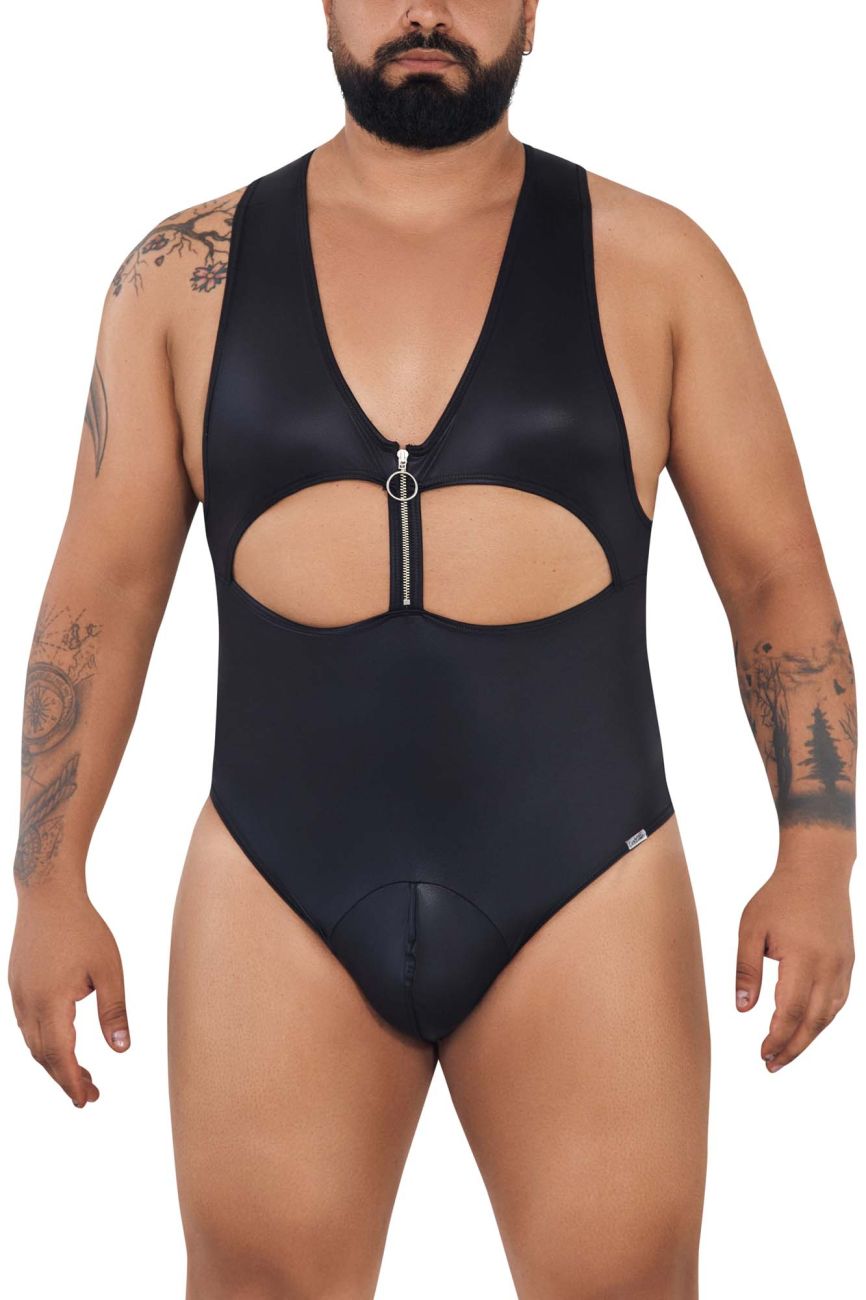 CandyMan Men's Underwear 99728X Work-N-Play Bodysuit Color Black