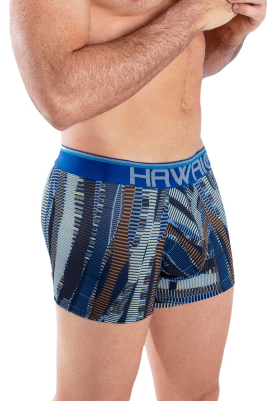 HAWAIR Men's Underwear 42121 Printed Athletic Trunks Color Royal Blue