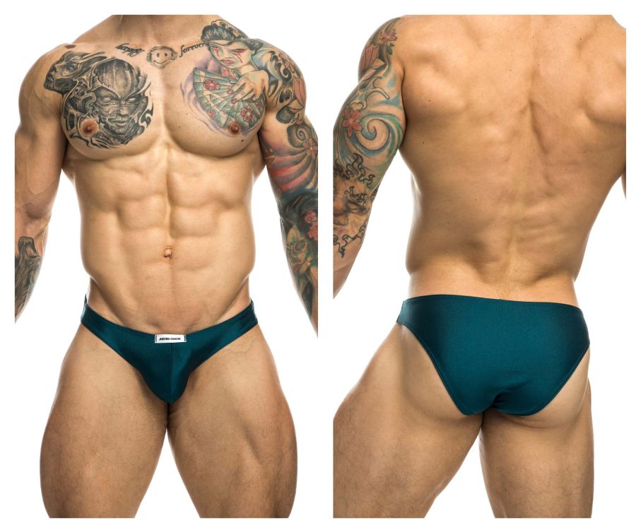 JUSTIN+SIMON Men's Underwear XSJ01 Classic Bikini Color Opal Green