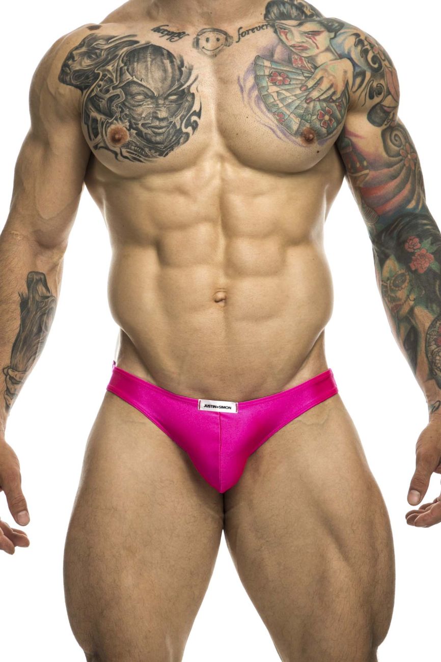 JUSTIN+SIMON Men's Underwear XSJ01 Classic Bikini Color Pink