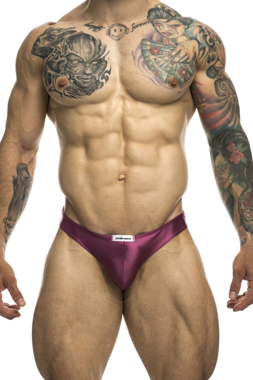 JUSTIN+SIMON Men's Underwear XSJ01 Classic Bikini Color Wine