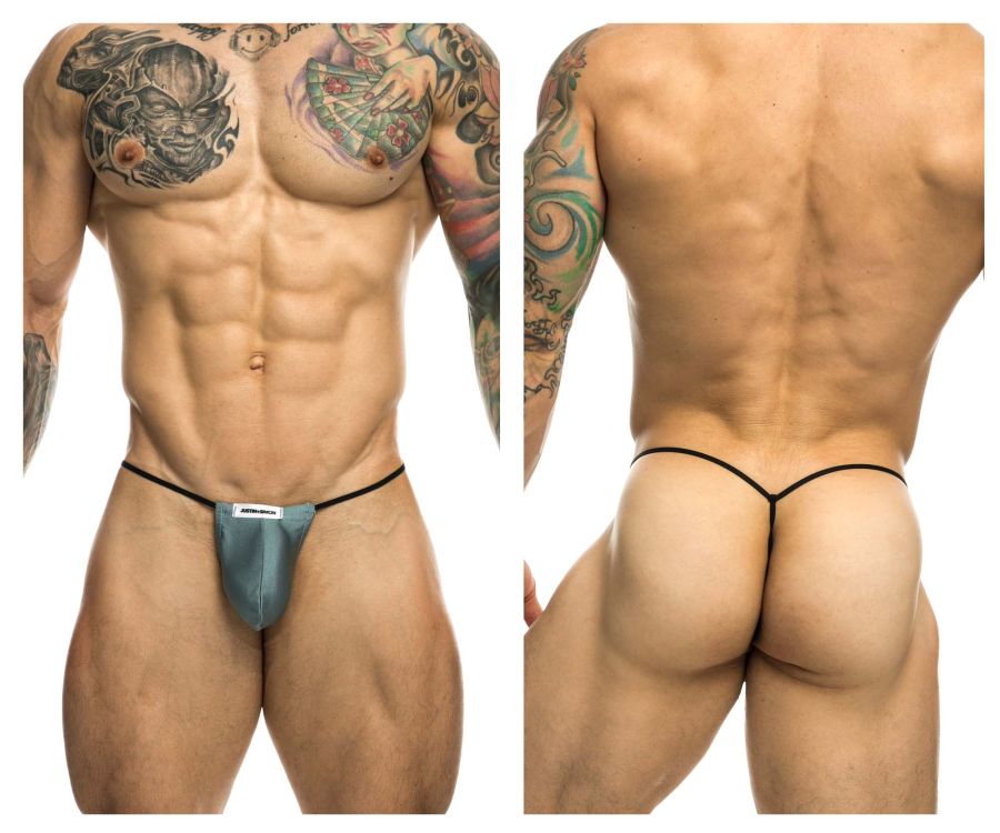 JUSTIN+SIMON Men's Underwear XSJ02 Classic G-String Bulge Color Metal Green