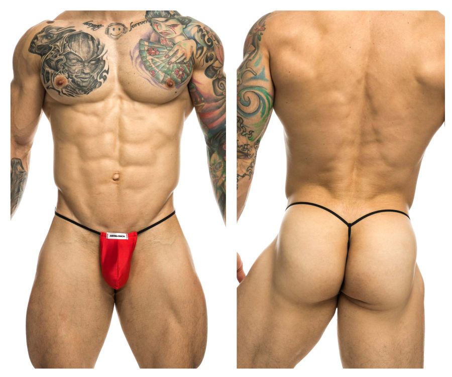 JUSTIN+SIMON Men's Underwear XSJ02 Classic G-String Bulge Color Red