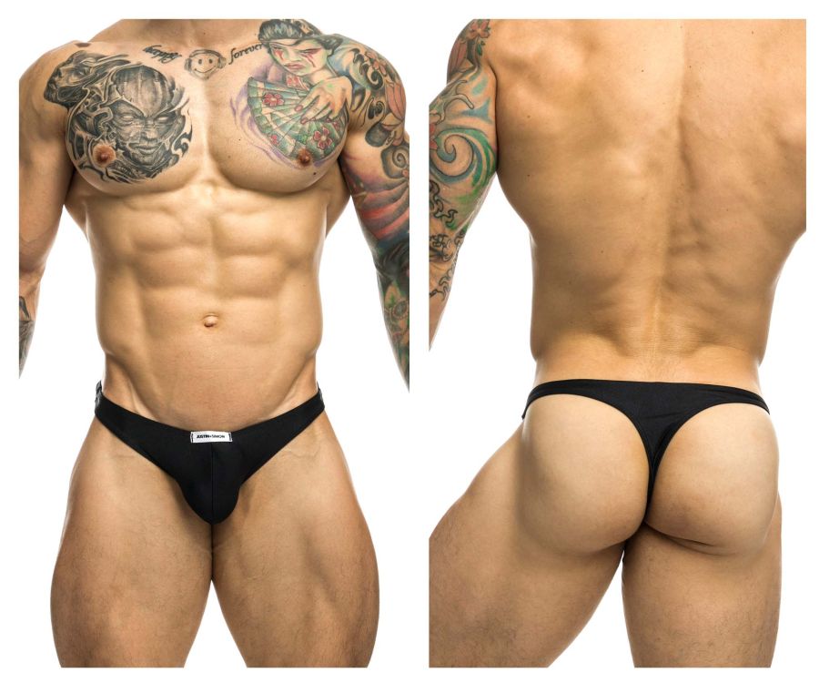 JUSTIN+SIMON Men's Underwear XSJ03 Classic Thongs Color Black