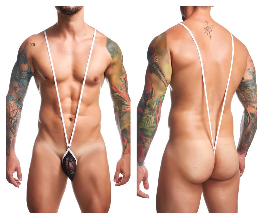 JUSTIN+SIMON Men's Underwear XSJ04 Sling Color Black Lace