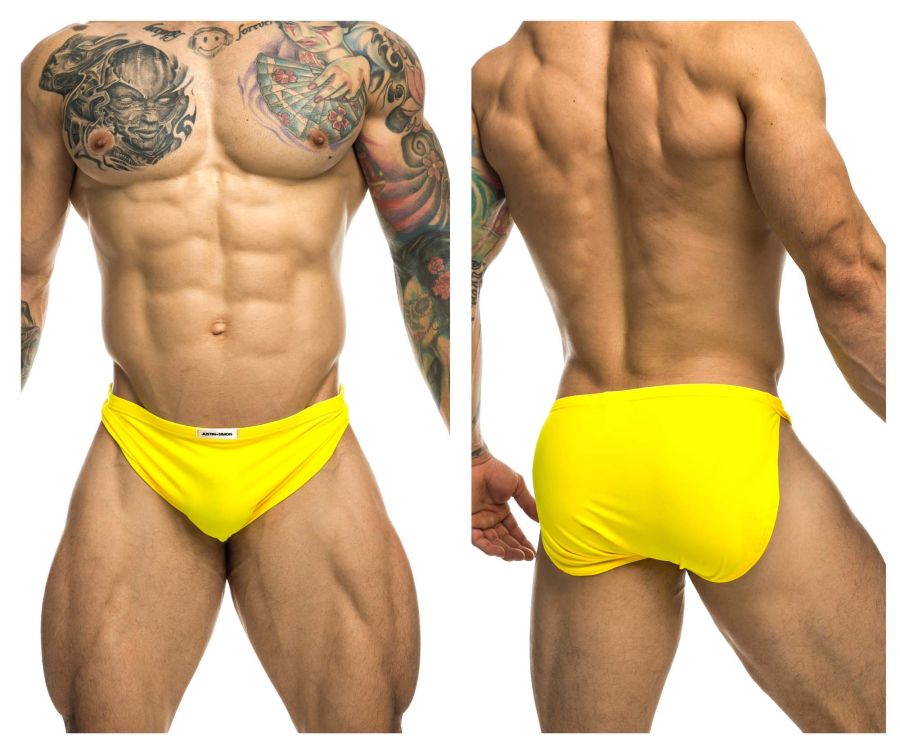 JUSTIN+SIMON Men's Underwear XSJ09 Running Shorts Color Yellow
