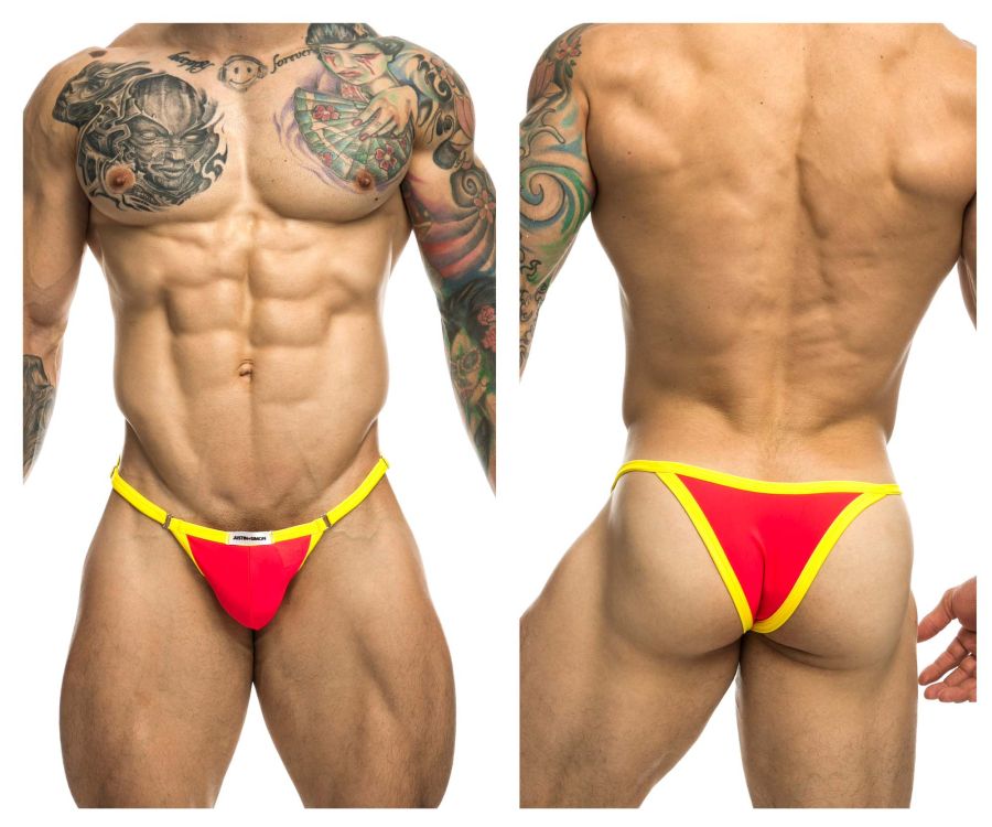 JUSTIN+SIMON Men's Underwear XSJ12 Bikini One Color Coral