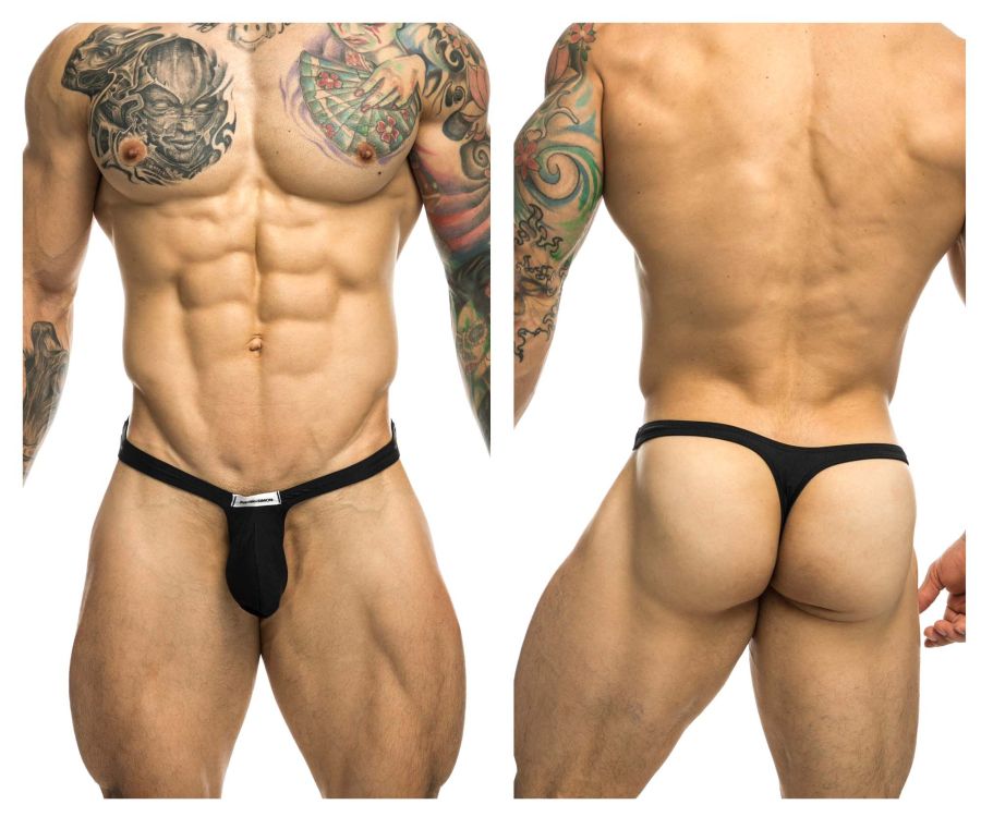 JUSTIN+SIMON Men's Underwear XSJBU02 Bulge Thongs Color Black