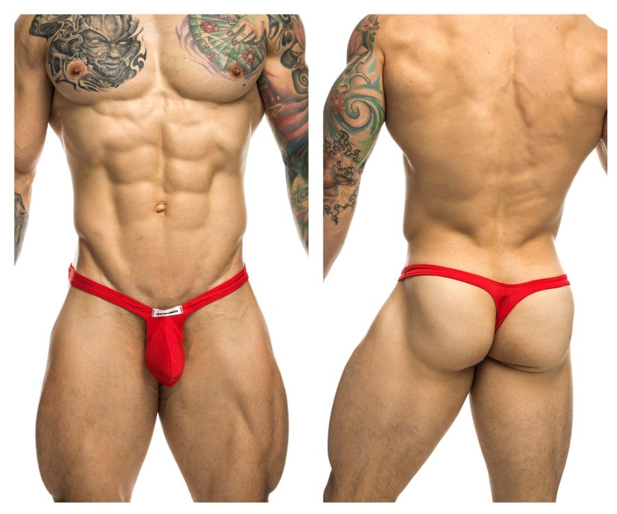 JUSTIN+SIMON Men's Underwear XSJBU02 Bulge Thongs Color Red