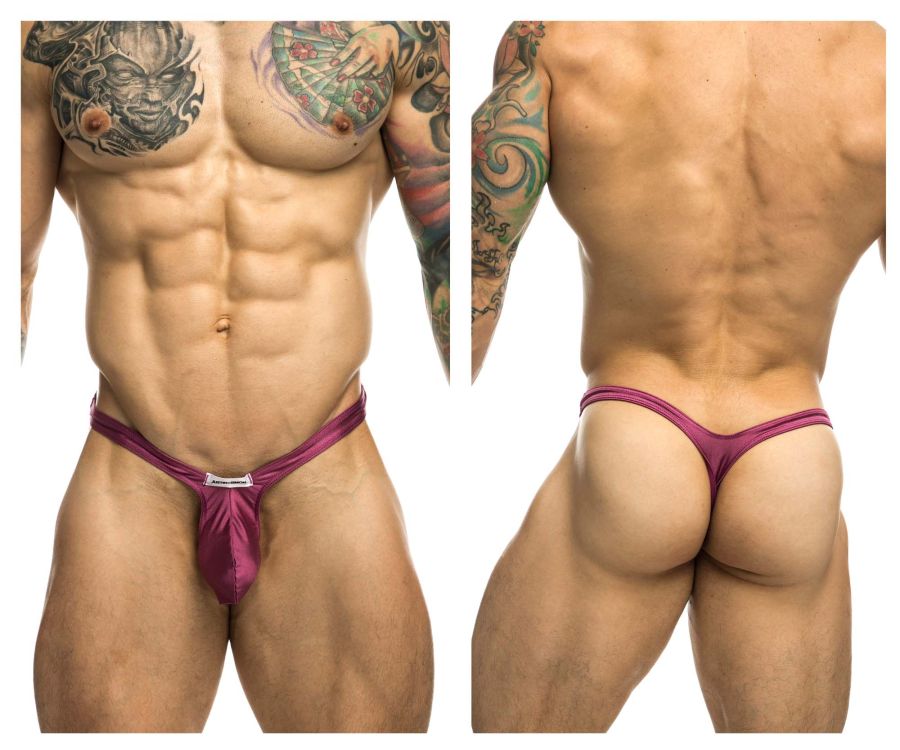 JUSTIN+SIMON Men's Underwear XSJBU02 Bulge Thongs Color Wine