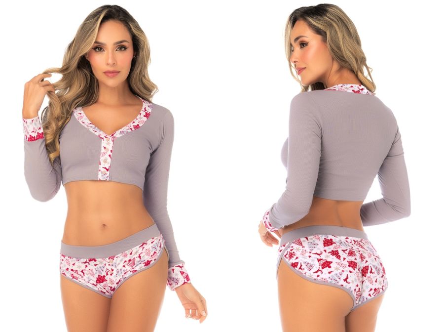 7532 Two-Piece Pajama Set Color Holiday Print
