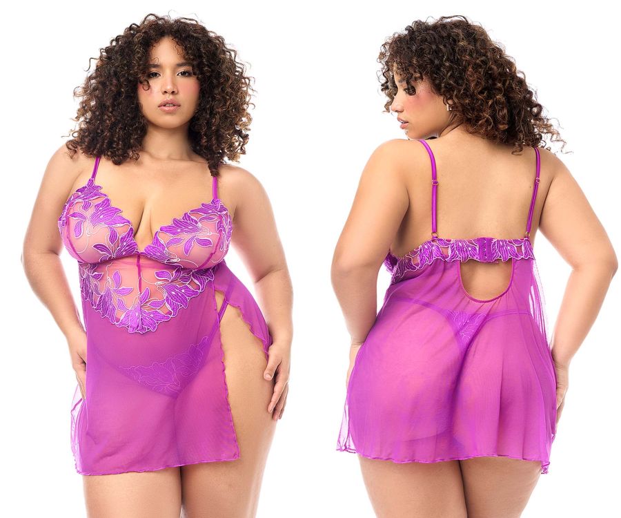 Mapale 7614X Babydoll with matching Panty Color Azalea