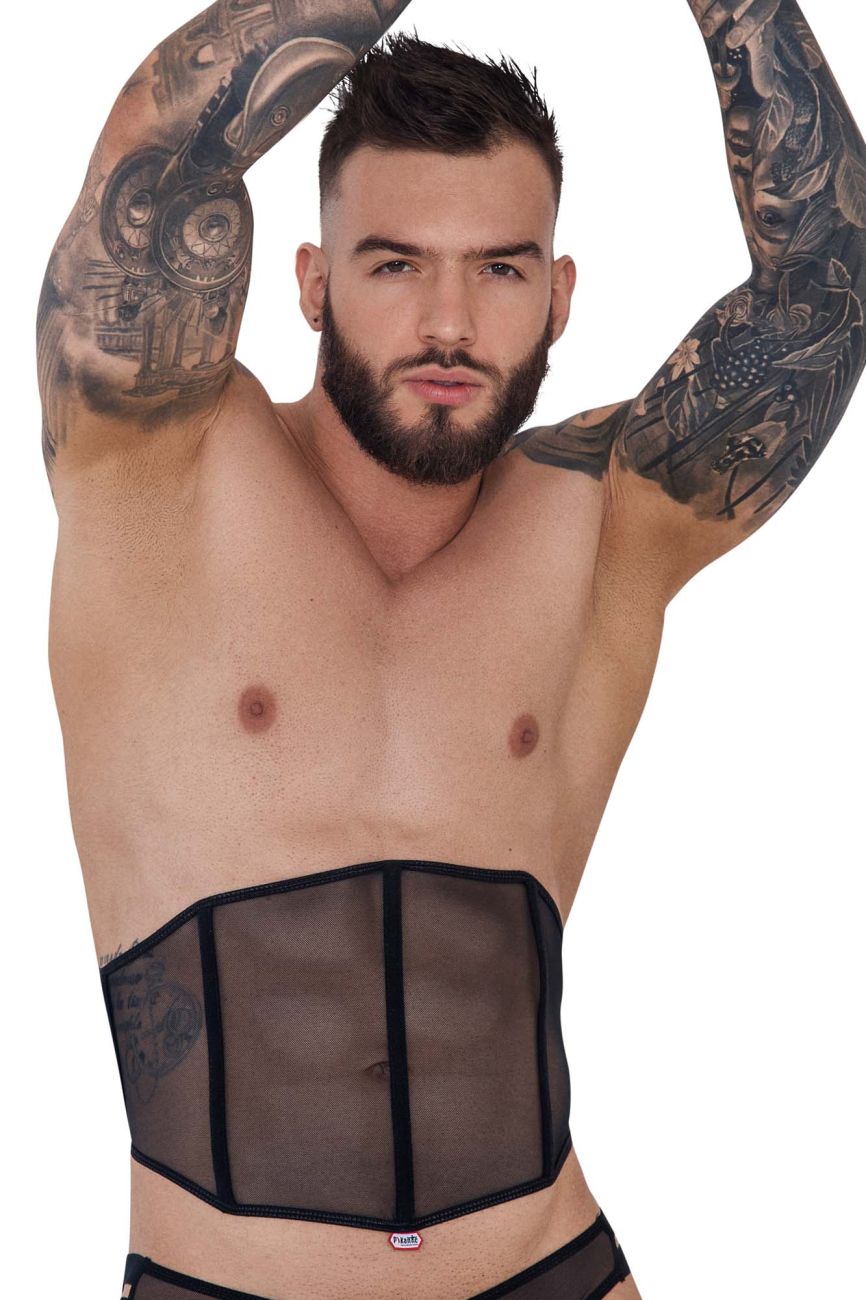 Pikante Men's Underwear PIK 1288 Mutek Corset Color Black