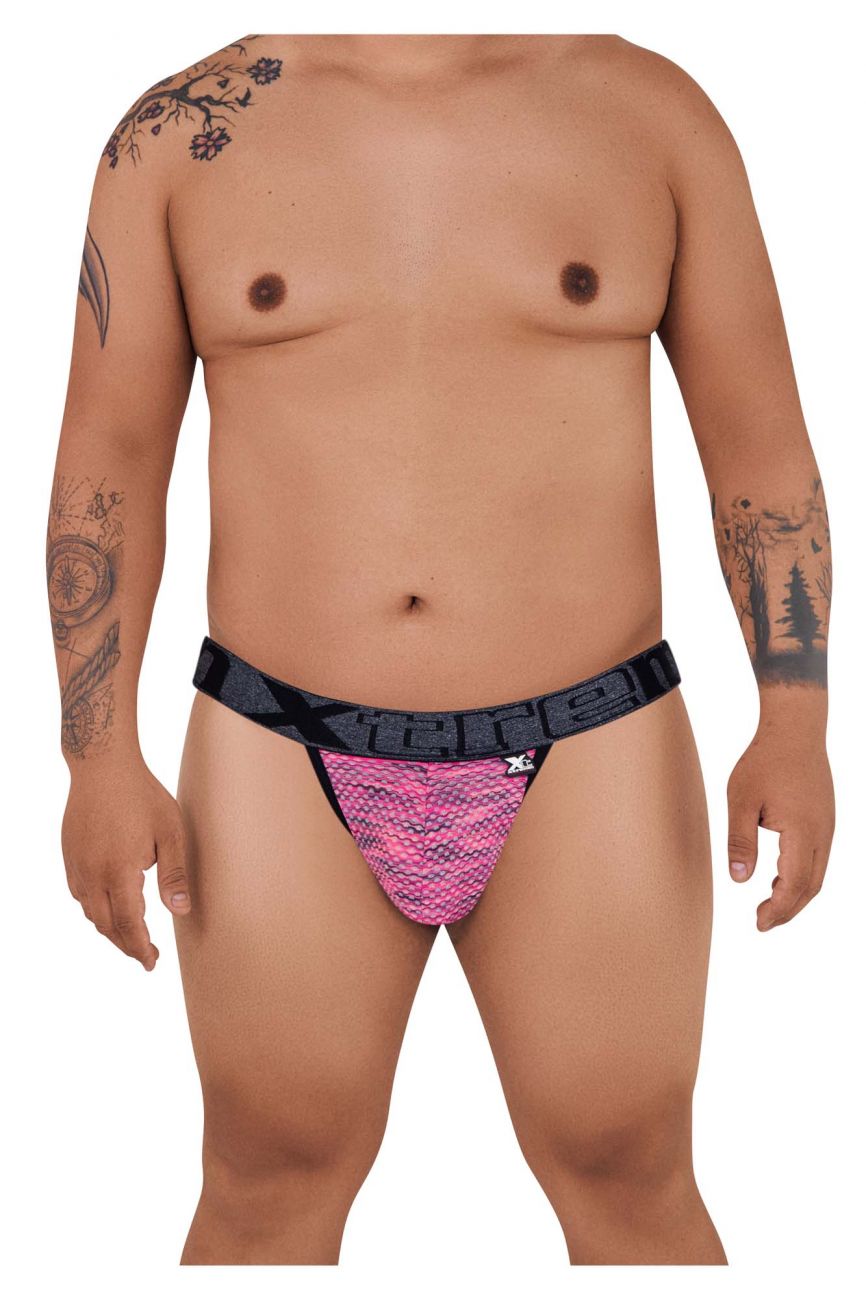 Xtremen Men's Underwear 91098X Microfiber Mesh Bikini Color Pink