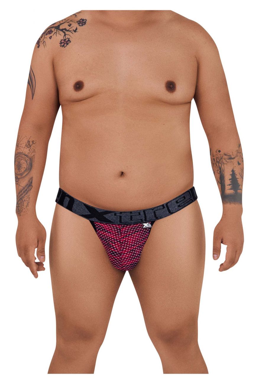 Xtremen Men's Underwear 91098X Microfiber Mesh Bikini Color Red