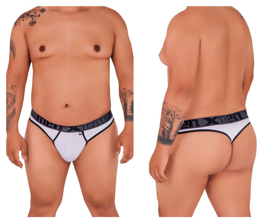 Xtremen Men's Underwear 91101X Microfiber Thongs Color White
