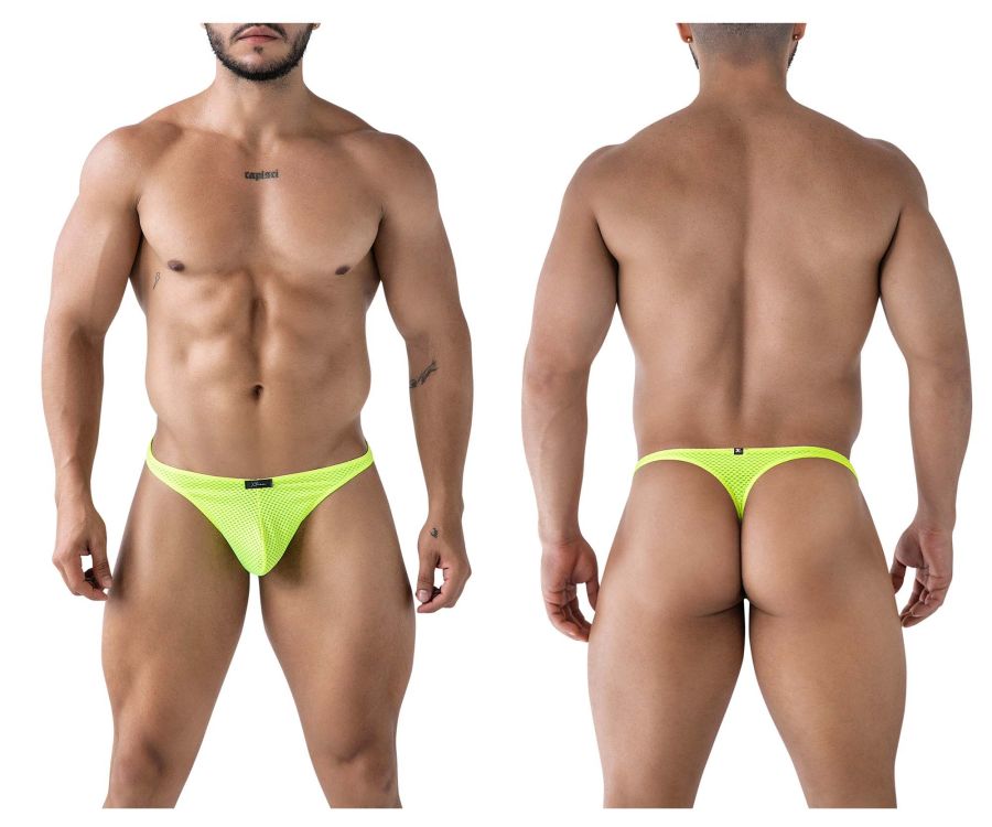 Xtremen Men's Underwear 91226 Microfiber Thongs Color Neon Green